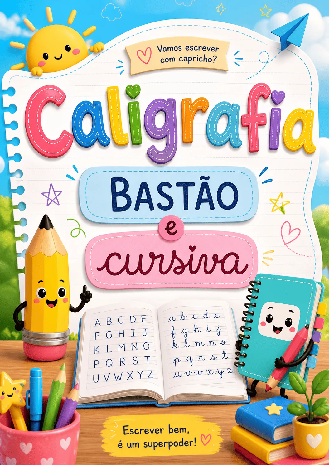 Caligrafia Bastão e Cursiva